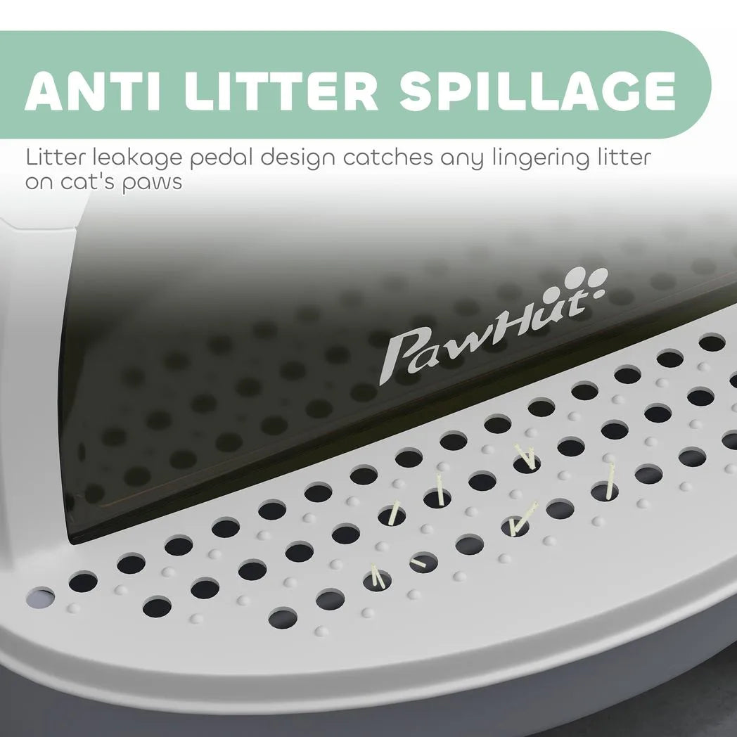 PawHut Enclosed Cat Litter Box with Pull-Out Drawer, Scoop and Deodorising Bags – Odour Control, Portable