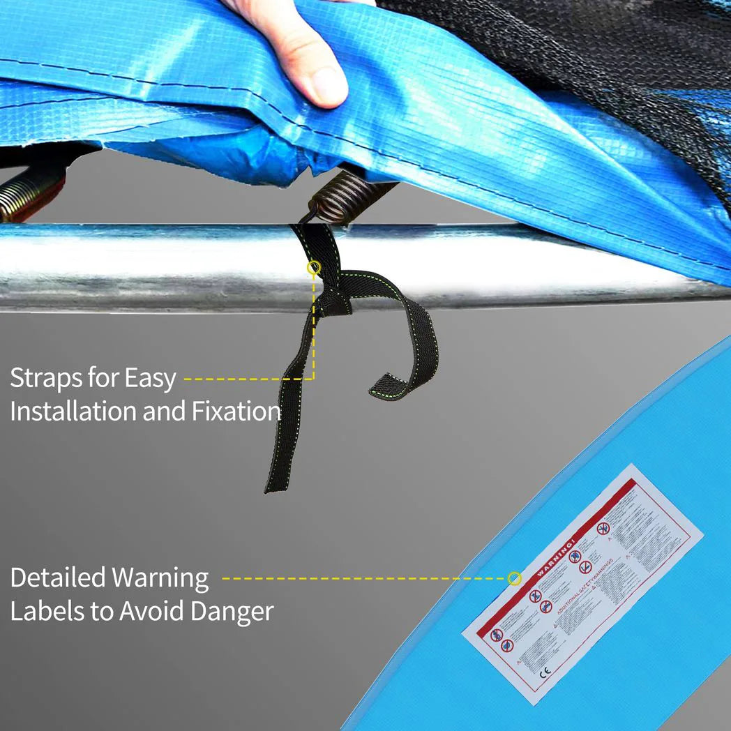 HOMCOM 12ft Trampoline Safety Pad, 366cm Replacement Spring Cover – Thick Foam Surround Padding, Light Blue