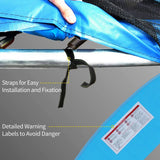 HOMCOM 12ft Trampoline Safety Pad, 366cm Replacement Spring Cover – Thick Foam Surround Padding, Light Blue