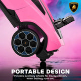 AIYAPLAY 12V Lamborghini Licensed Electric Ride On Car with Remote Control – Kids 3–6 Years, Pink