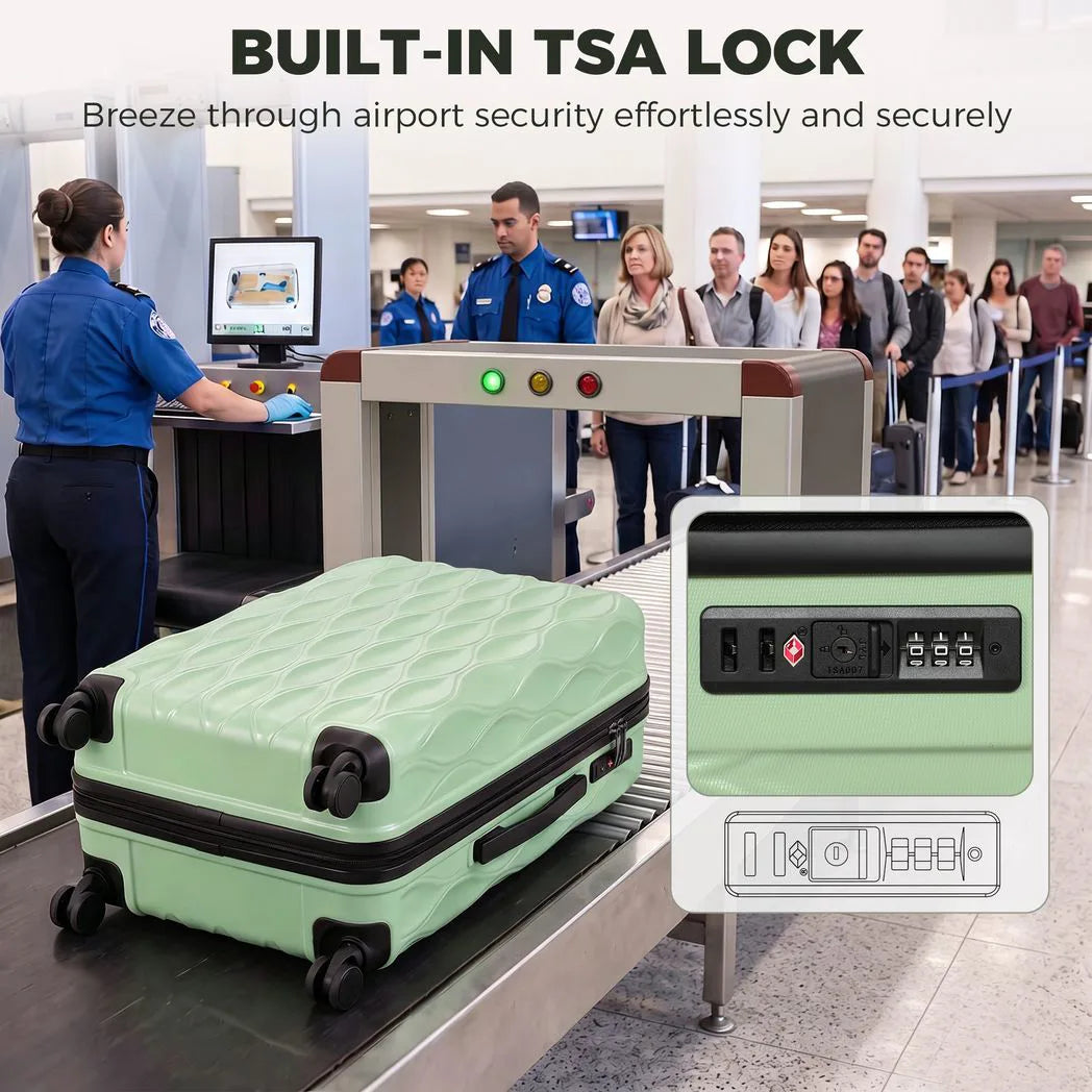 HOMCOM 28 Inch Hard Shell Suitcase with TSA Lock & 360° Spinner Wheels – 98L ABS Checked Luggage, Green