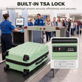 HOMCOM 28 Inch Hard Shell Suitcase with TSA Lock & 360° Spinner Wheels – 98L ABS Checked Luggage, Green