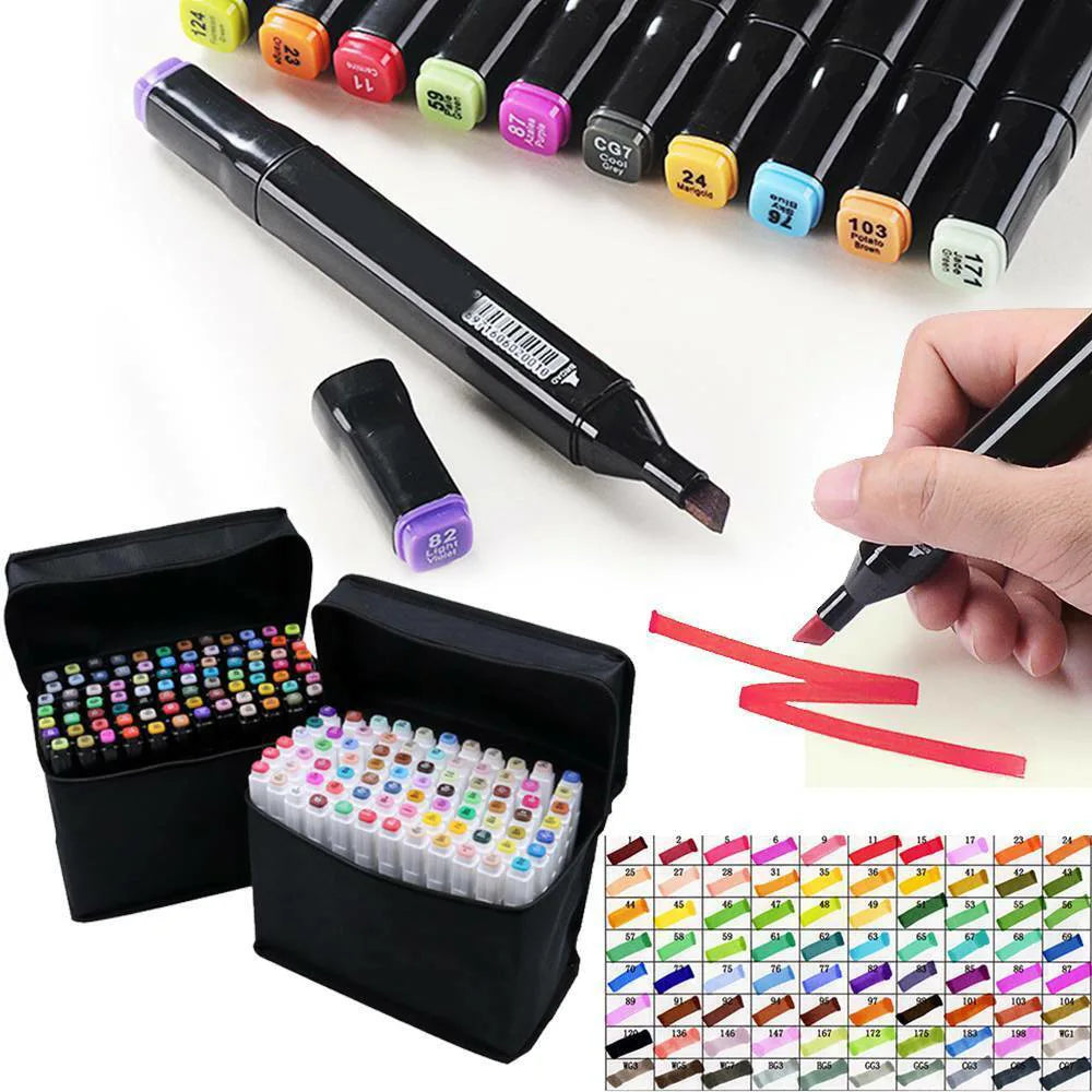 80-Colour Dual-Tip Acrylic Paint Marker Set – Permanent Water-Based Pens for DIY, Sketching and Graffiti