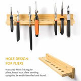 Wall-Mounted Pine Wood Tool Rack, Set of 3 – Workshop Screwdriver, Pliers and Hammer Organiser