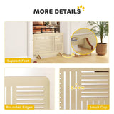 PawHut Freestanding Pet Gate with Support Feet – Portable Dog Barrier for Small Breeds, Natural Wood