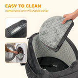 PawHut Dog Car Booster Seat with Thick Cushion, Seat Belt and Pockets – Small Dogs Under 10 kg, Grey
