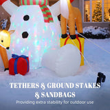 Outsunny 7ft Giant Christmas Inflatable Snowman with 2 Reindeer