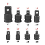 8-Piece Impact Socket Adaptor Set – Chrome Molybdenum Steel Reducers, 1/4, 3/8, 1/2 and 3/4 Inch
