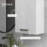 kleankin High Gloss Bathroom Wall Cabinet with Soft-Close Door and Adjustable Shelf – Storage, White