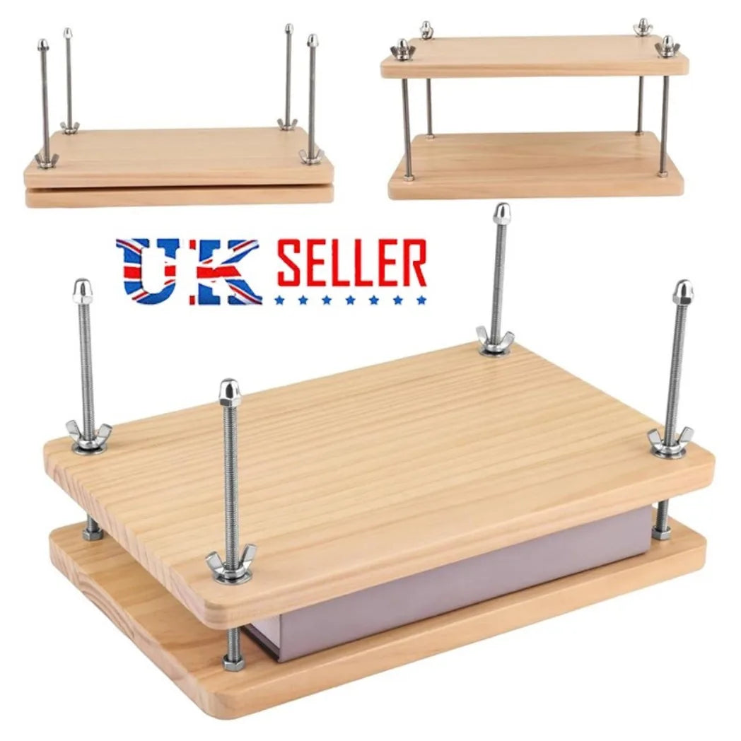 Wooden Bookbinding Press with Bolts and Wing Nuts – Portable Binding Press for Books, Albums and Scrapbooks