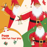 HOMCOM 4ft Singing Animated Santa Claus Figure with Waving Head – Sound Activated Christmas Decoration, Red