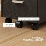 HOMCOM 3 Drawer Rolling Filing Cabinet with Printer Top – Under-Desk A4 Hanging Folder Storage, Black