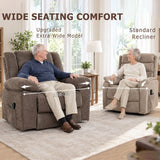 HOMCOM Oversized Riser Recliner Chair with Massage and Heat, Power Lift, Wide Seat and Back, Brown