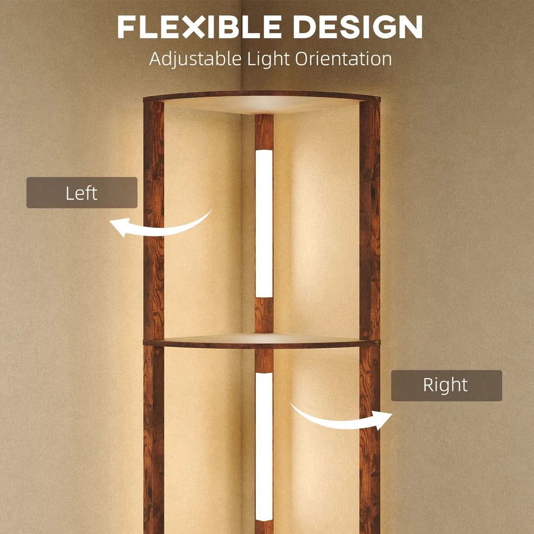 HOMCOM 4-Tier Corner Floor Lamp