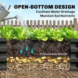 Outsunny Set of 2 Raised Beds for Garden, Galvanised Outdoor Planters for Herbs Vegetables