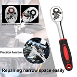 46-Piece Metric 1/4" Drive Ratchet Socket and Bit Set with Torx & Hex Bits – Quick-Release Tool Kit with Case
