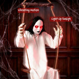 HOMCOM 170cm Animated Hanging Swing Ghost Halloween Decoration