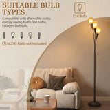 HOMCOM 3-Light Uplighter Floor Lamp – Black