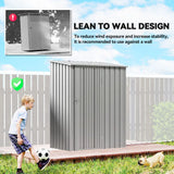 Outsunny 5ft x 3ft Metal Garden Storage Shed with Sloped Roof and Hinged Door – Galvanised Steel, Aluminium Grey