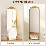 HOMCOM Full Length Mirror, 50 x 160 cm Floor Mirror with Baroque Metal Frame for Bedroom, Living Room