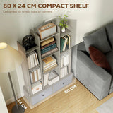 HOMCOM 12-Cube Storage Shelf Unit with 2 Removable Drawers – Bookcase for Living Room & Study, Graphite