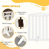 PawHut Freestanding Wooden Dog Gate with Support Feet – 155cm Foldable Three-Panel Barrier, White