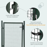 HOMCOM Green Steel Garden Gate with Lock and 3 Keys, 97 x 150 cm – Secure Fence Gate with Handle