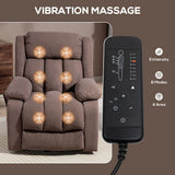 HOMCOM Power Lift Recliner Chair with Vibration Massage and Remote – Riser Chair for Elderly, Dark Brown