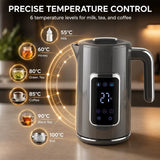 HOMCOM 1.7L Electric Kettle, 3000W Fast Boil with LED Display, 6 Temperature Settings & Keep Warm – Stainless Steel, Grey