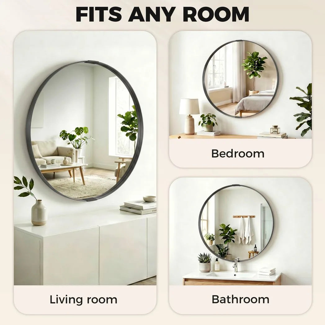 HOMCOM Round Wall Mirror 61 cm