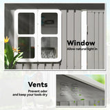 Outsunny 8.5 x 6ft Galvanised Steel Garden Shed with Foundation Kit, Window, Lockable Doors & Air Vents – Outdoor Storage, Light Grey