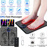 Electric Foot Massager Pad with 19 Intensity Levels & 8 Modes – Rechargeable USB Foot Massage Mat, Black