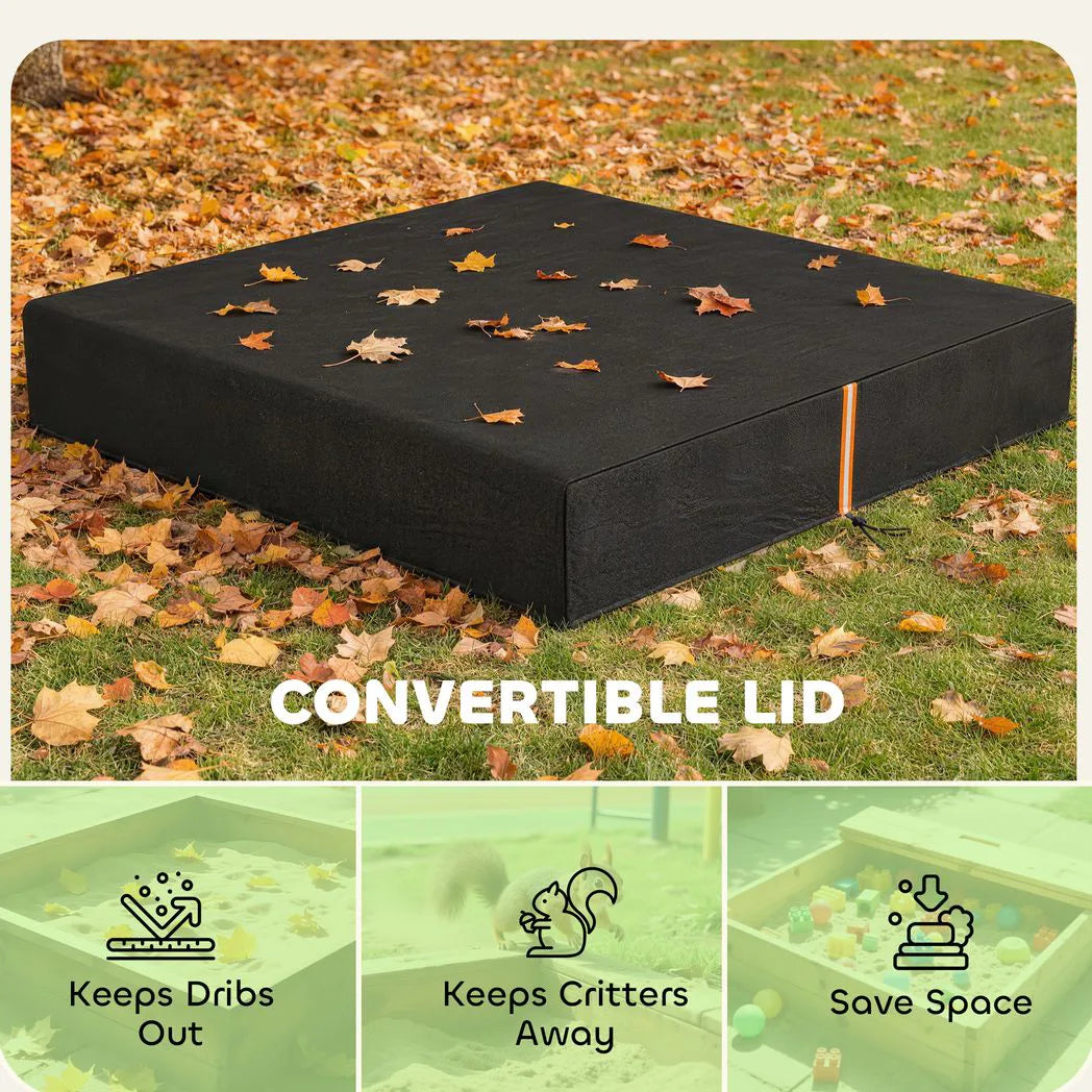 AIYAPLAY Waterproof Sandbox Cover with Drawstring and Elastic Band – UV Protection, Fits 123-127 cm Sandpits