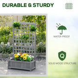 Outsunny Wooden Raised Planter with Trellis