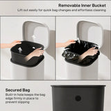 HOMCOM 30L Pedal Kitchen Bin with Soft-Close Lid and Removable Bucket – Compact Metal Rubbish Bin, Cream
