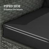 Outsunny Seat and Back Cushion Set with Piped Edges, Indoor and Outdoor, Black