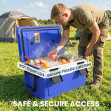 Outsunny 42.6L Insulated Cool Box with Handles, Lid & Drain Valve – Portable Camping & Picnic Ice Cooler, Dark Blue