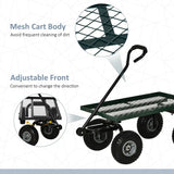 Outsunny Heavy Duty Garden Trolley Cart with 10" Pneumatic Wheels & Foam Handle – 150 kg Capacity, Green