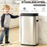 HOMCOM 50L Automatic Sensor Kitchen Bin with Manual Override – Touchless, Battery Operated, Inner-Bucket-Free
