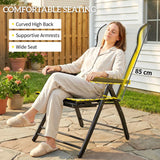 Outsunny Reclining Garden Chairs Set of 2 – 5-Position Folding Sun Loungers with Retractable Footrest, Light Grey