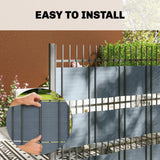 Outsunny 2 Pack Privacy Garden Screen Fence, 70 m x 19 cm – UV Resistant Waterproof PVC Windbreak, Grey