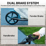 HOMCOM One-Click Folding Kick Scooter with Adjustable Handlebar, Dual Brakes & Kickstand – Push Scooter, Blue