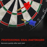 SPORTNOW Bristle Dartboard with Wooden Cabinet, 6 Steel Tip Darts & Two Scoreboards – Games Room Darts Set, Black