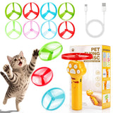 Rechargeable Cat Disc Launcher Interactive Cat Fetch Launcher with 10 Flying Cat Pet Toys (US Logistics For USPS/DHL/Fedex/UPS. No designated logistics accepted，TK/TMEU only For self-pickup）
