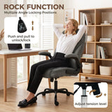 HOMCOM Ergonomic Office Chair with Flip-up Armrests & Pocket Springs – Swivel Rocking Desk Chair, Dark Grey