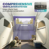 Outsunny Inflatable Tent 2 Bedroom Tunnel Design Windproof Air Tent with Carry Bag for 4 Person