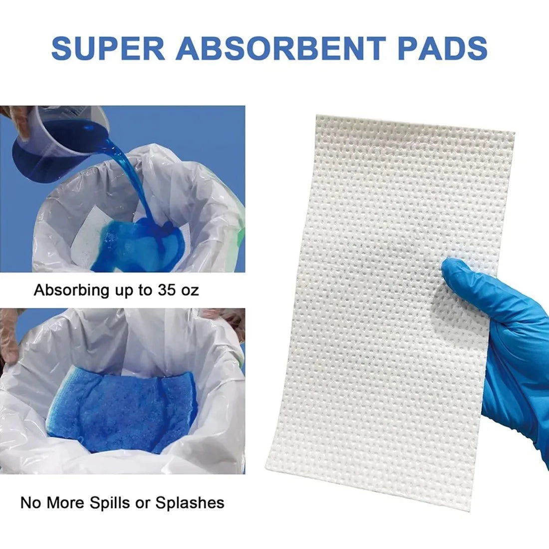 Pack of 160 Commode Liners with Absorbent Pads – Odourless Disposable Toilet Bags, Universal Fit, 53 x 40cm