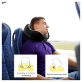 Memory Foam U-Shaped Travel Neck Pillow with Sleep Mask, Earplugs and Storage Bag