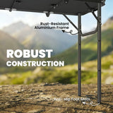 Outsunny 3ft Folding Camping Table with Mesh Storage Layer and Carry Bag – Tri-Fold Aluminium Picnic Table, Black