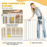 PawHut Pressure-Fit Baby and Pet Safety Gate, 76–81 cm, Two-Way Opening with One-Hand Release